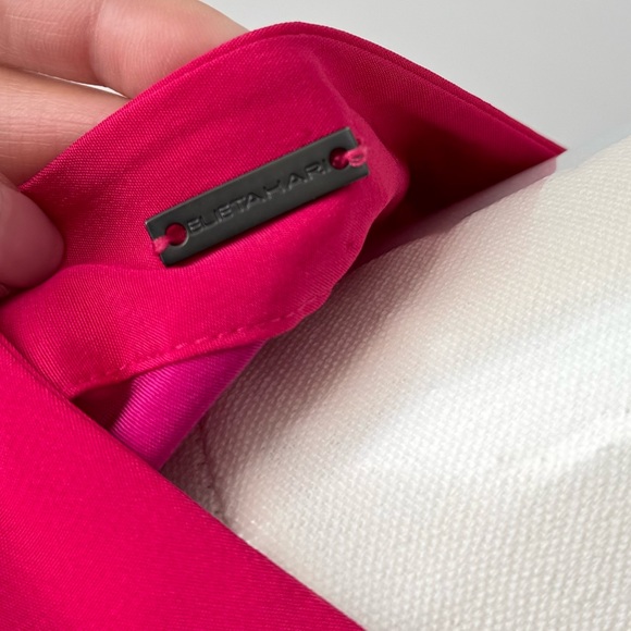 ELIE TAHARI color block Blouse long sleeve Pink/Fuchsia size S/P 100% Silk EUC - Picture 7 of 10